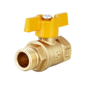 Кран шаровый латунныйБАЗ  11б27п газ ВР/НР Ду 15 (1/2") Ру 40 бабочка  от производителя "Рускон"