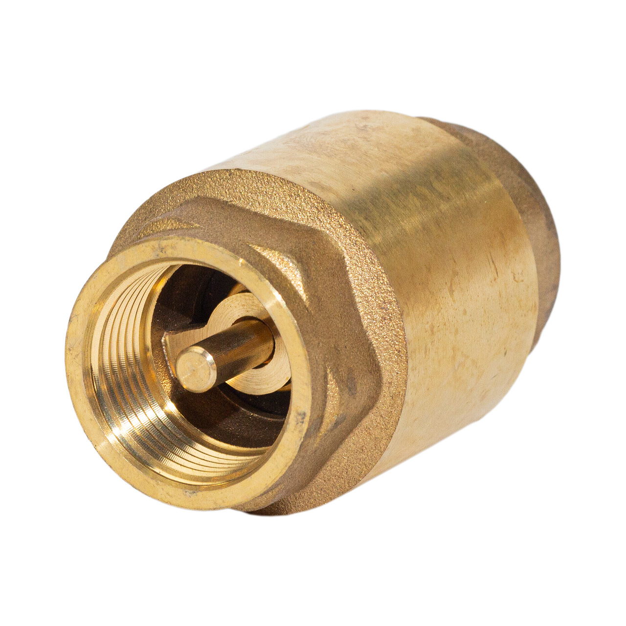 Клапан обратный латунный осевой Ду 15 Ру 16 (гор.вода)