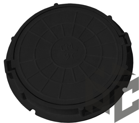 Люк полимер-песчаный Ду750 (9т) черный от производителя "Рускон"